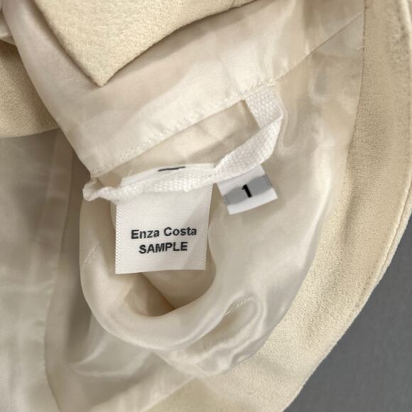 ENZA COSTA Crepe Vest Womens Small Cream Cropped Button Front NEW - Picture 12 of 16